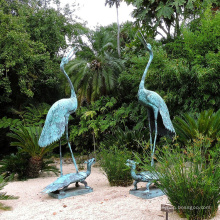 escultura interior de alta calidad de la grúa de bronce que camina la escultura de la tortuga para la venta